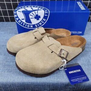 Birkenstock Boston Suede Leather - Taupe Women